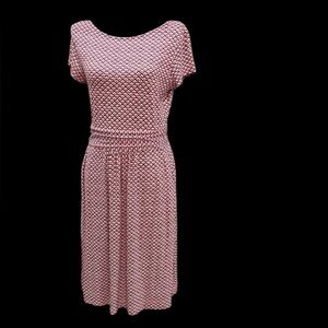 Boden Pink Geometric Dress | Cap Sleeve size 8R